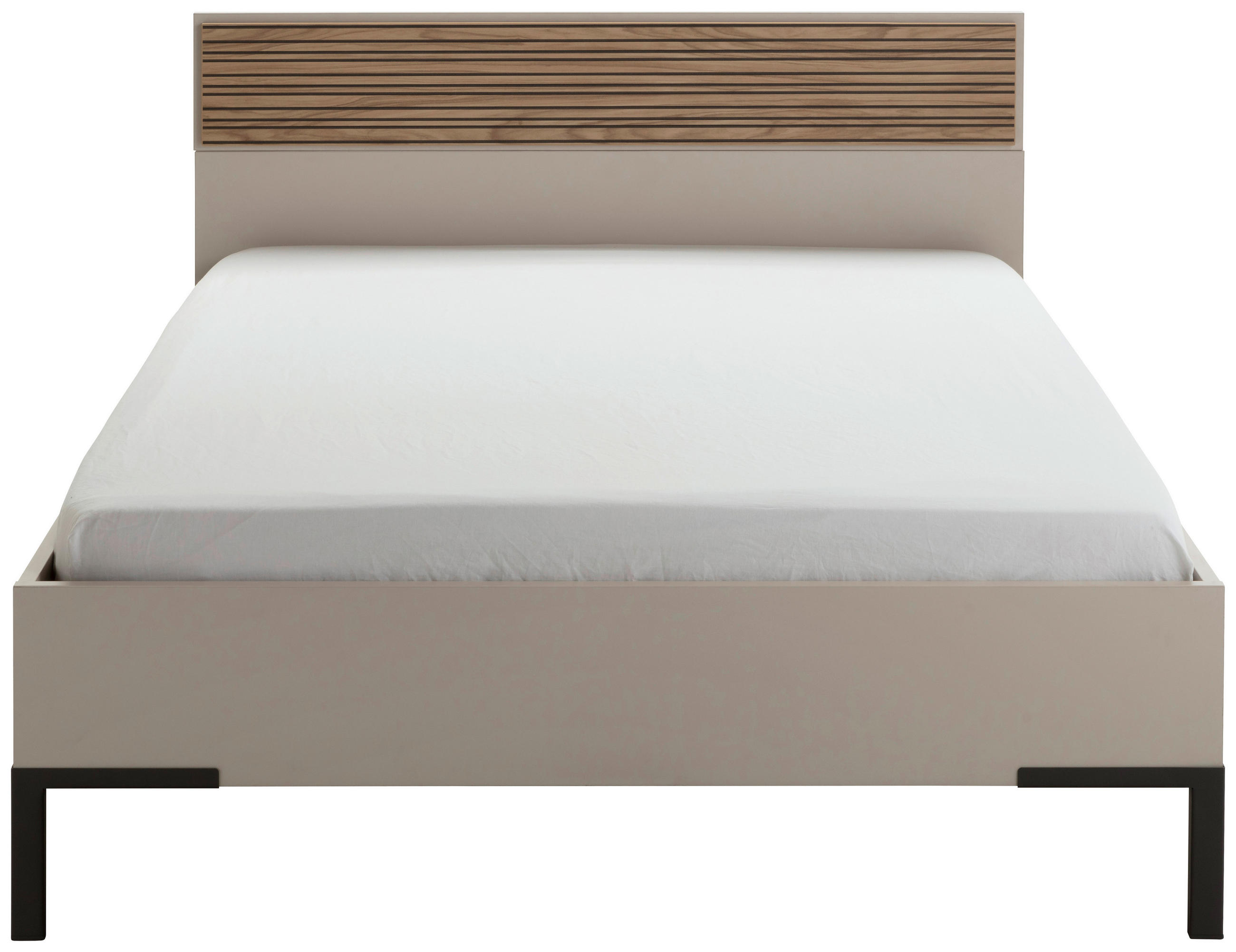 POSTELJA 120 cm x 200 cm , leseni material barve hrasta, bež - barve hrasta/bež, Moderno, kovina/leseni material (120/200cm) - Xora