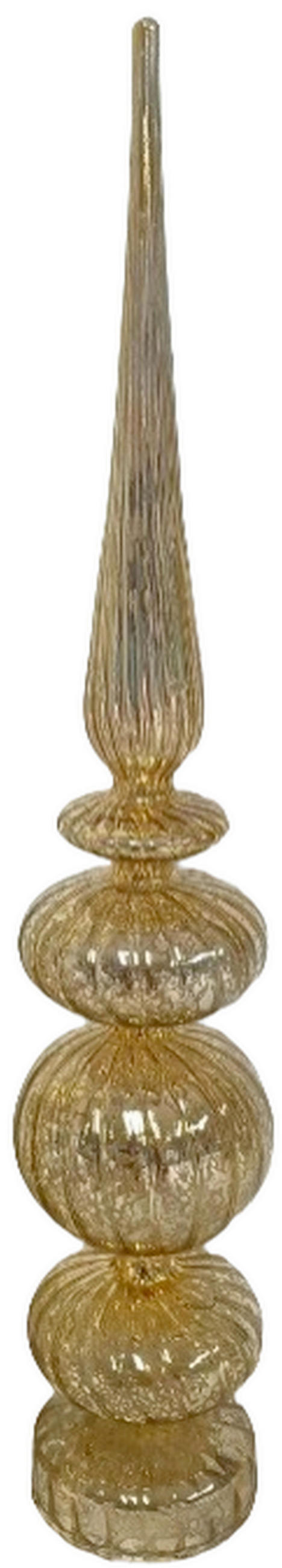 KARÁCSONYFACSÚCSDÍSZ - aranyszínű, Lifestyle, műanyag/üveg (10cm) - X-Mas