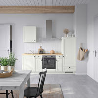 KÜCHENBLOCK 240 cm   in Weiß, Eichefarben  - Eichefarben/Schwarz, MODERN, Holzwerkstoff/Metall (240cm) - Nobilia