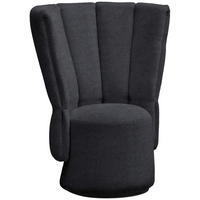 COCKTAILSESSEL in Velours Dunkelblau  - Schwarz/Dunkelblau, Design, Holz/Textil (92/113/70cm) - Emilio Belluti