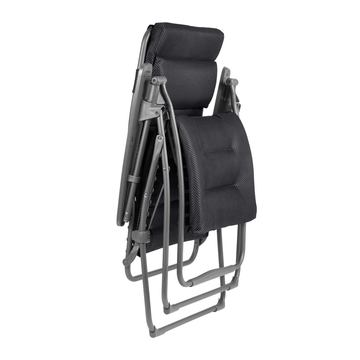 GARTEN-RELAXSESSEL Stahl  - Dunkelgrau/Titanfarben, Basics, Kunststoff/Textil (76/123/97cm) - Lafuma Mobilier