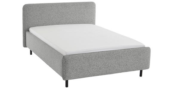 POLSTERBETT 140/200 cm,  in Grau, Hellgrau,  - Hellgrau/Schwarz, Design, Textil/Metall (140/200cm) - Xora