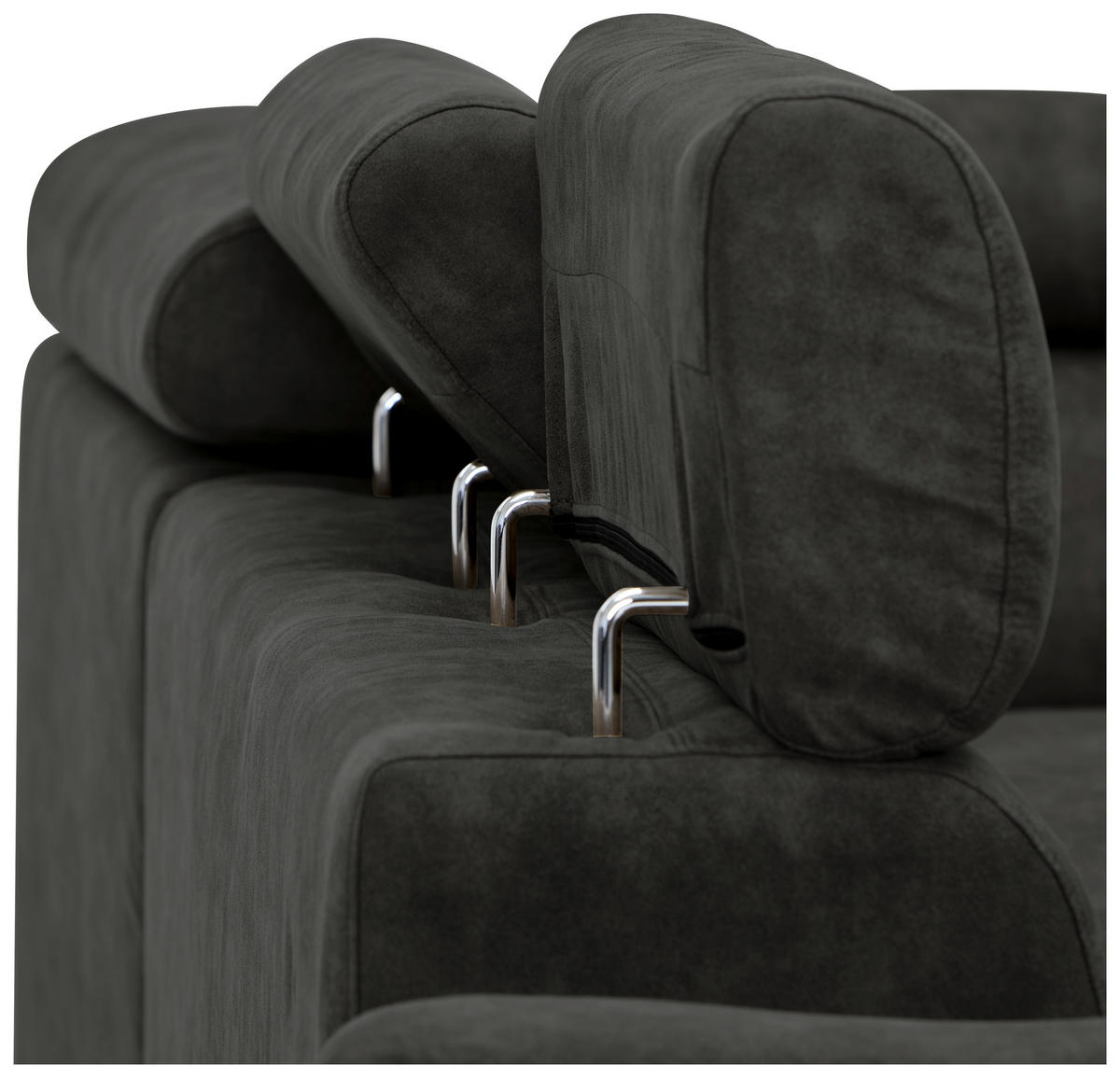 ECKSOFA in Lederlook Anthrazit  263/230 cm  - Anthrazit/Schwarz, MODERN, Kunststoff/Textil (263/230cm) - Hom`in