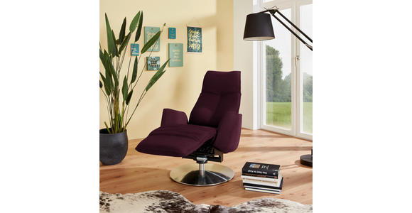 RELAXSESSEL in Textil Lila  - Anthrazit/Lila, Design, Textil/Metall (71/114/84cm) - Johann Jakob