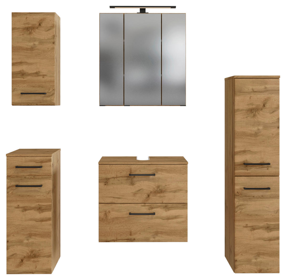 BADEZIMMER  in 120 cm  - Eichefarben, MODERN, Holzwerkstoff (120cm) - Held