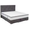BOXSPRINGBETT 180/200 cm  in Dunkelgrau  - Chromfarben/Dunkelgrau, KONVENTIONELL, Kunststoff/Textil (180/200cm) - Carryhome