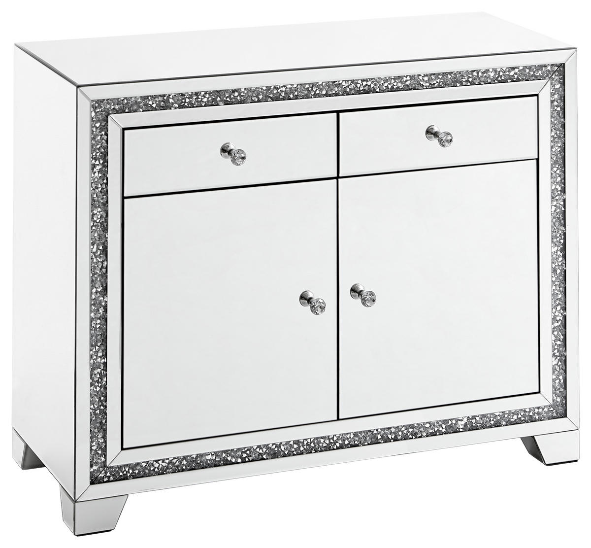 KOMMODE  in 100/80/40 cm  - Silberfarben, LIFESTYLE, Glas/Holzwerkstoff (100/80/40cm) - Xora