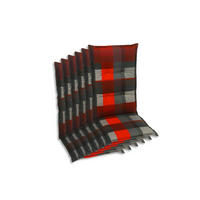 SESSELAUFLAGENSET Karo  - Dunkelgrau/Rot, Basics, Textil (50/7/120cm)