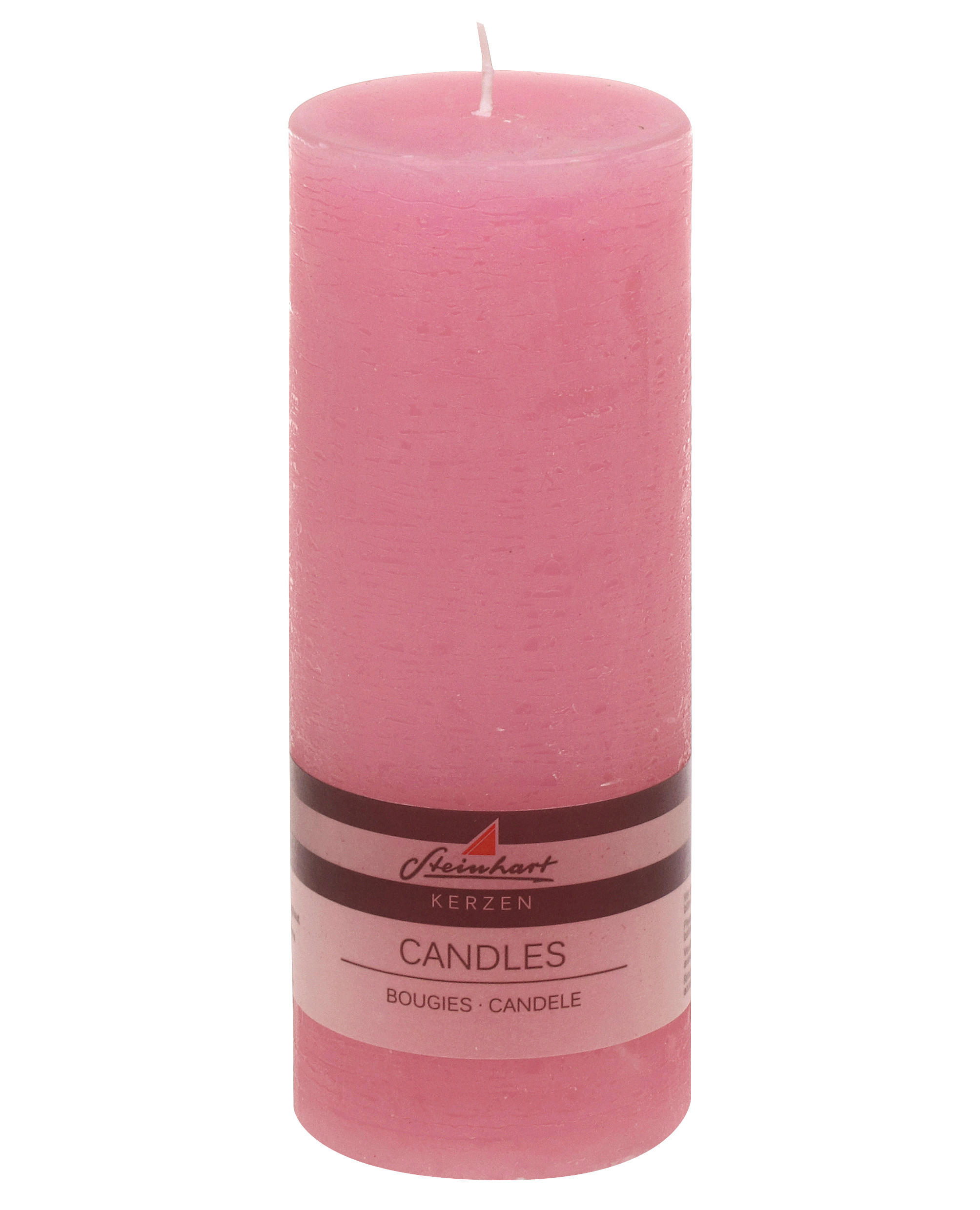 STUMPENKERZE  - Rosa, Basics, Paraffin (7,8/20,0cm) - Steinhart
