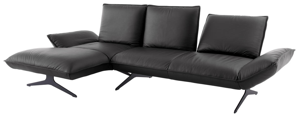 ECKSOFA Echtleder Anthrazit  - Anthrazit/Schwarz, Design, Leder/Metall (167/275cm) - Koinor