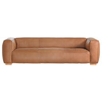 BIGSOFA Echtleder Cognac  - Cognac/Buchefarben, KONVENTIONELL, Leder/Holz (255/70/110cm) - Hom`in