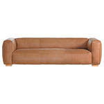 BIGSOFA  in Echtleder Cognac  - Cognac/Buchefarben, KONVENTIONELL, Leder/Holz (255/70/110cm) - Carryhome