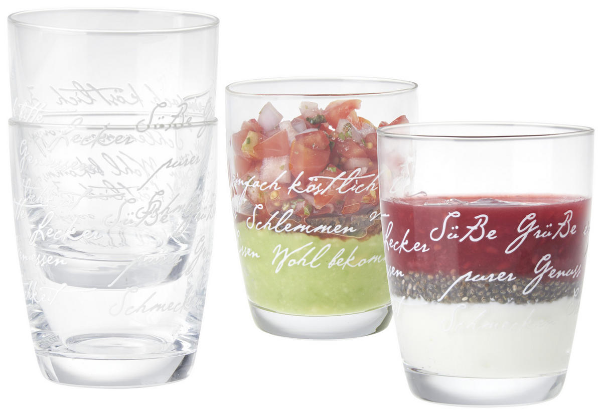 DESSERTGLAS 14,6/14,6/9,5 cm  - Transparent/Weiß, Basics, Glas (14,6/14,6/9,5cm) - Novel