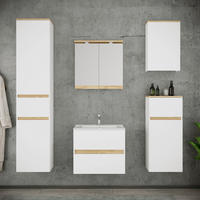 BADEZIMMER 6-teilig 141 cm  - Honigeiche/Weiss, Trend, Keramik/Holzwerkstoff (141cm) - MID.YOU