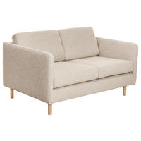 2-SITS SOFFA i trä, metall, textil ljusgrå  - ek Bianco/ljusgrå, Design, metall/trä (144/68/92cm) - Pure Home Comfort