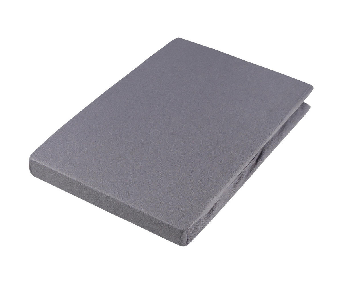 SPANNLEINTUCH 100/200 cm Zwirn-Jersey  - Dunkelgrau/Graphitfarben, Basics, Textil (100/200cm) - Estella