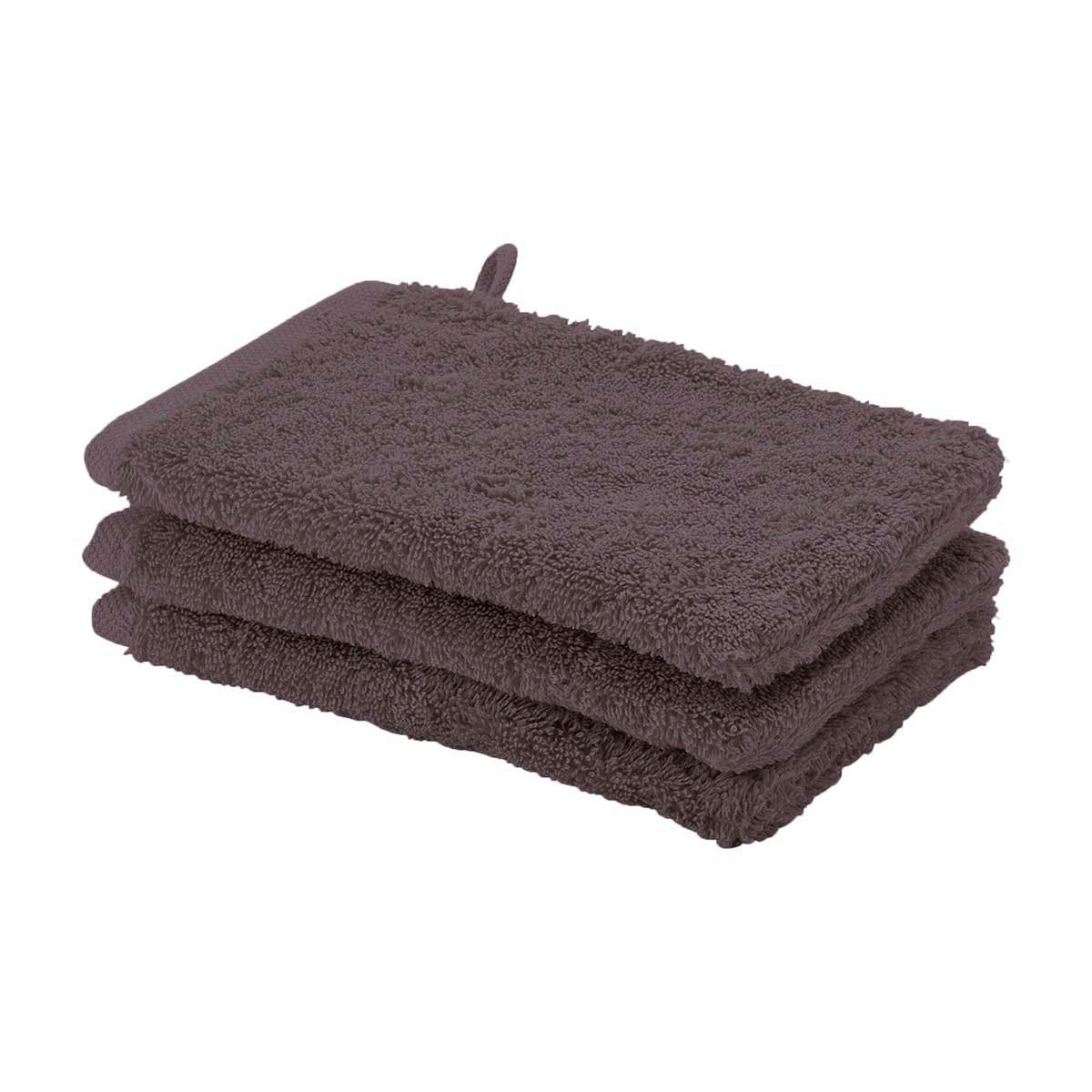 WASCHLAPPEN London Aubergine 3-teilig  - Aubergine, Basics, Textil (16/22cm) - Aquanova