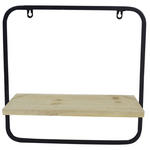 WANDREGAL Tanne massiv Schwarz  - Schwarz, Basics, Holz/Metall (36/15/36cm) - Ambia Home
