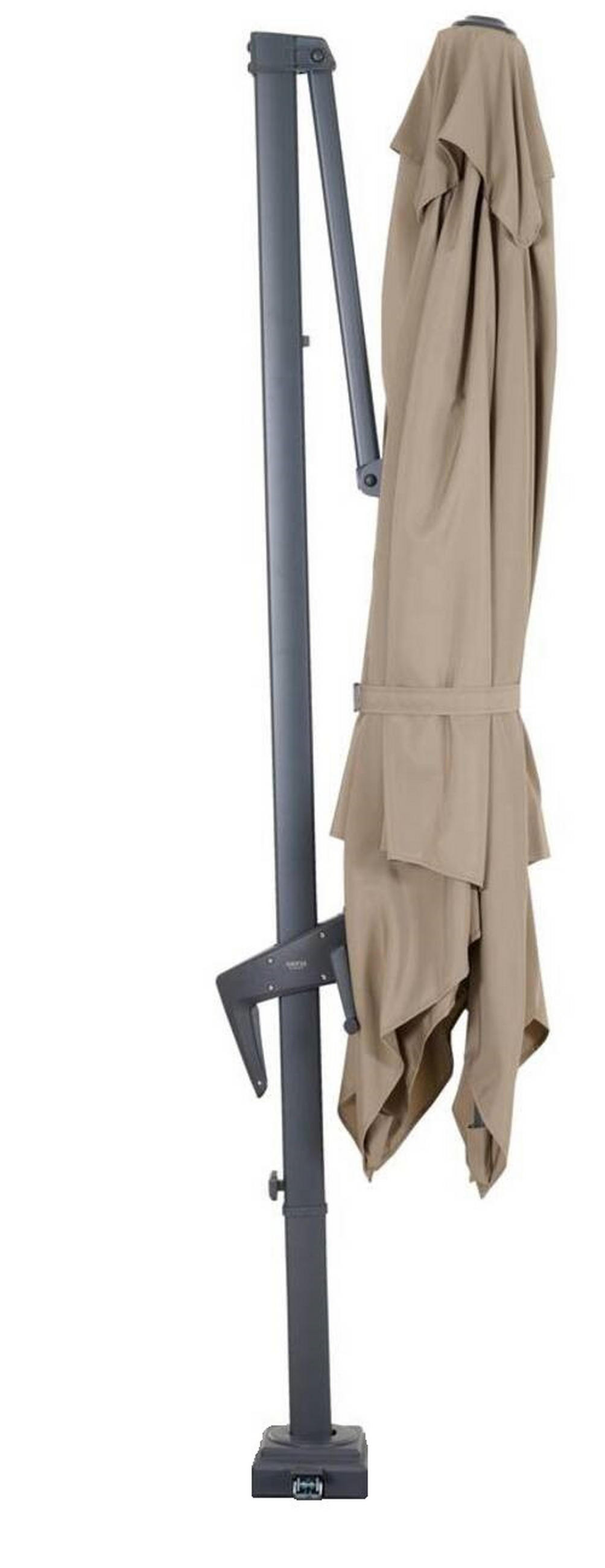 AMPELSCHIRM 250 cm Taupe  - Taupe/Anthrazit, MODERN, Textil/Metall (250/250cm) - Siena Garden