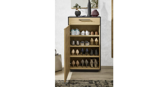 GARDEROBE 4-teilig  in 115/193/37 cm  - Eichefarben/Anthrazit, Design, Holz (115/193/37cm) - Dieter Knoll