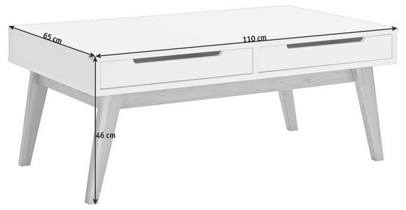 COUCHTISCH in Holz, Holzwerkstoff 110/65/46 cm - Eichefarben/Weiß, Design, Holz/Holzwerkstoff (110/65/46cm) - Hom`in