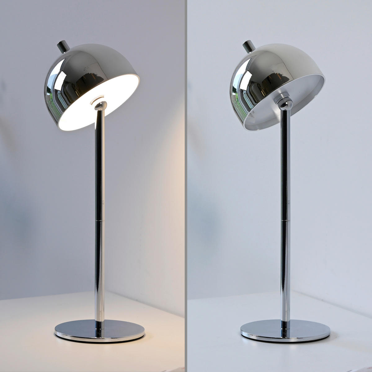 AKKU-TISCHLEUCHTE SW BELLIS 11/11/36 cm  - Chromfarben, KONVENTIONELL, Kunststoff/Metall (11/11/36cm) - Schöner Wohnen
