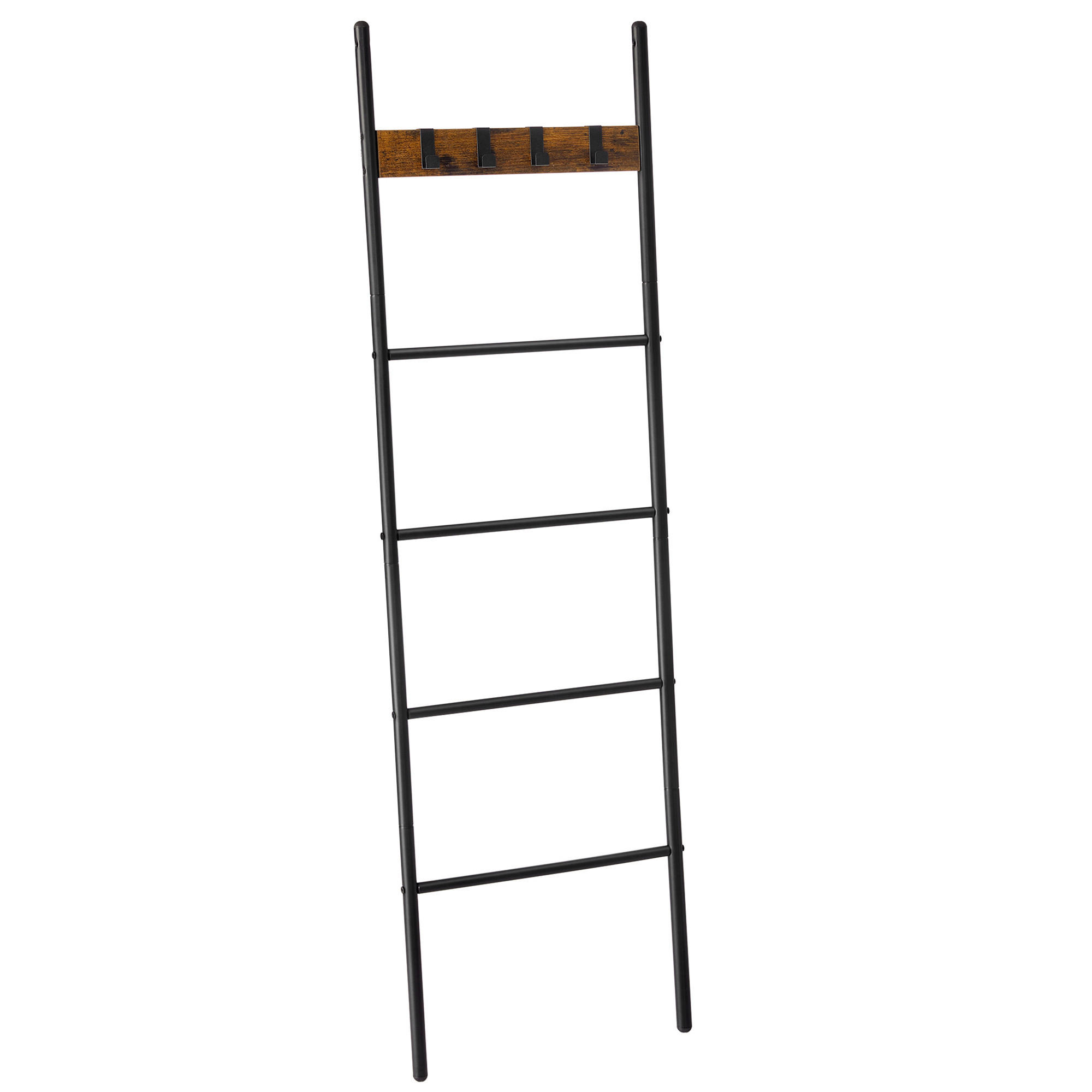 Mid.you Handtuchleiter Schwarz, Dunkelbraun 44x160x2 cm