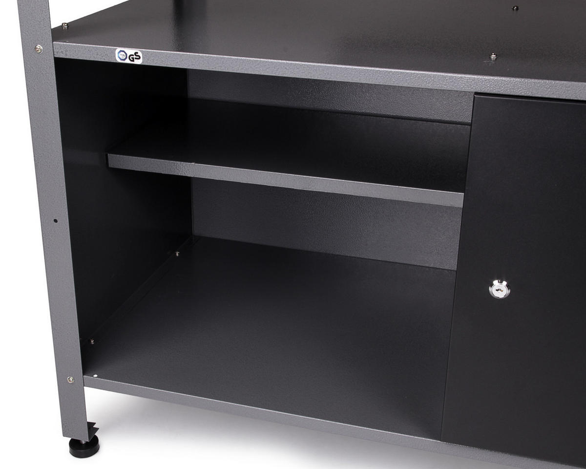 WERKBANK  - Grau, Basics, Holz/Metall (120/85/60cm) - Ambia Garden