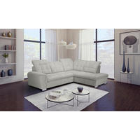 ECKSOFA Beige Chenille  - Chromfarben/Beige, KONVENTIONELL, Kunststoff/Textil (260/205cm) - Carryhome