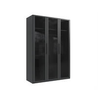 GARDEROB MED GÅNGJÄRN 150/216/58 cm 3-dörrar - grafitfärgad/svart, Design, metall/trämaterial (150/216/58cm) - Ti'me