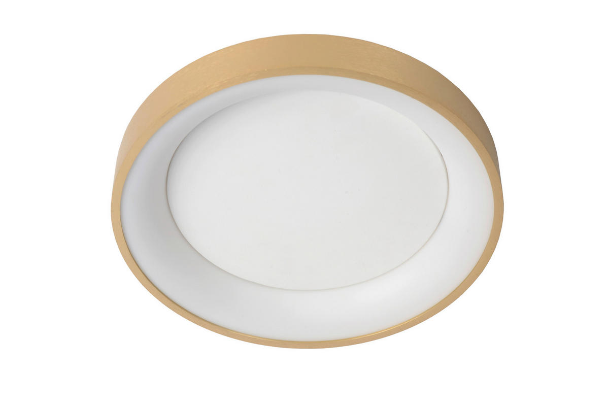LED-DECKENLEUCHTE Vidal 28/6 cm   - Messingfarben/Opal, Design, Kunststoff/Metall (28/6cm) - Lucide