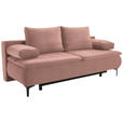 BOXSPRINGSOFA Flachgewebe Rosa  - Schwarz/Rosa, KONVENTIONELL, Textil/Metall (204/93/100cm) - Novel