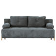 SCHLAFSOFA  in Flachgewebe Dunkelgrau  - Dunkelgrau/Buchefarben, KONVENTIONELL, Holz/Textil (204/75/100cm) - Carryhome
