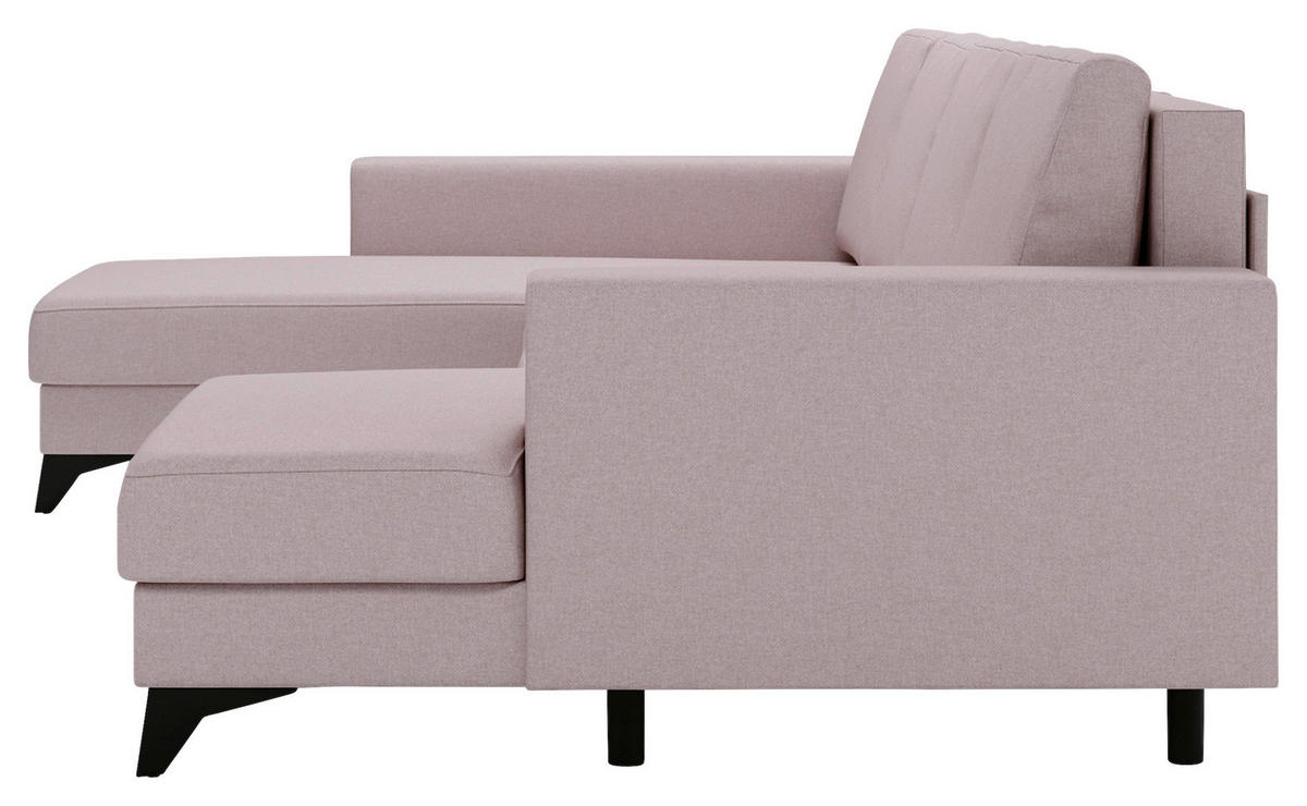 WOHNLANDSCHAFT in Flachgewebe Rosa  - Schwarz/Rosa, Design, Textil/Metall (190/339/156cm) - Livetastic