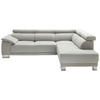 ECKSOFA in Mikrofaser Grau  - Chromfarben/Grau, Design, Holz/Textil (270/205cm) - Pure Home Lifestyle