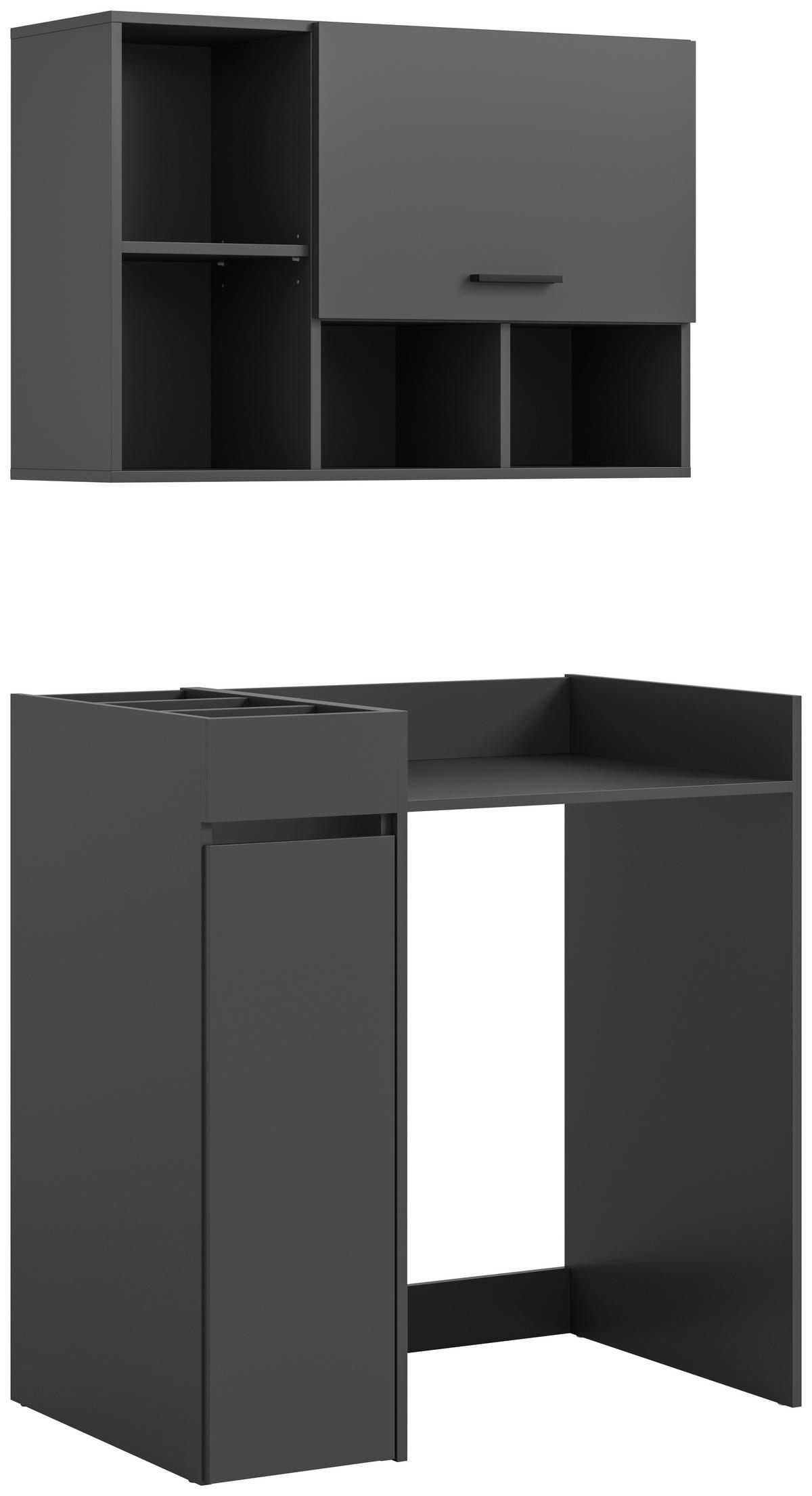 WASCHMASCHINENSCHRANK 95/195/60 cm Anthrazit  - Anthrazit/Schwarz, Basics, Holzwerkstoff/Kunststoff (95/195/60cm) - MID.YOU