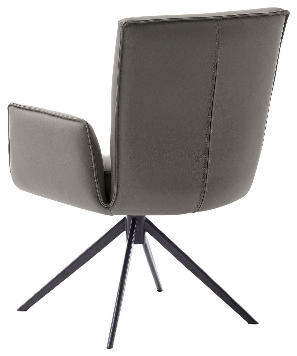 ARMLEHNSTUHL  in Stahl Echtleder pigmentiert  - Anthrazit/Schwarz, Design, Leder/Metall (63/89/65cm) - Valnatura