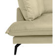 ECKSOFA in Samt Beige  - Beige/Schwarz, Design, Textil/Metall (200/241cm) - Carryhome