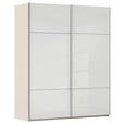 SCHWEBETÜRENSCHRANK 162/223/68 cm 2-türig Weiß, Champagner  - Champagner/Alufarben, KONVENTIONELL, Glas/Holzwerkstoff (162/223/68cm) - Novel
