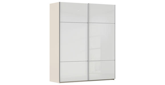SCHWEBETÜRENSCHRANK 162/223/68 cm 2-türig Weiß, Champagner - Champagner/Alufarben, KONVENTIONELL, Glas/Holzwerkstoff (162/223/68cm) - Novel