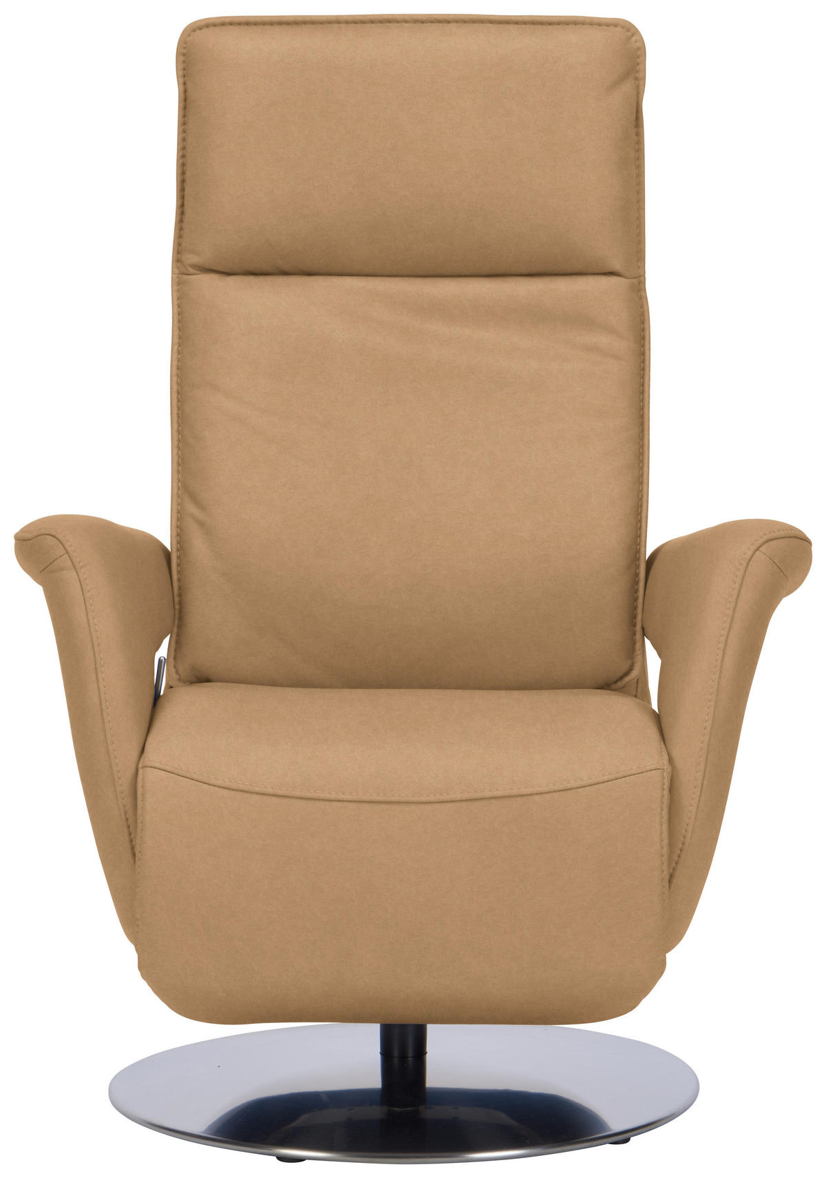 RELAXSESSEL in Leder Honig  - Edelstahlfarben/Honig, Design, Leder/Metall (83/112/87-174cm) - Valdera