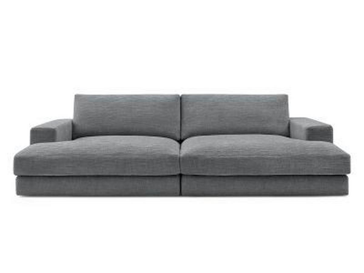 BIGSOFA LEONARD Struktur Dunkelgrau  - Dunkelgrau/Schwarz, MODERN, Kunststoff/Textil (274/77/159cm)
