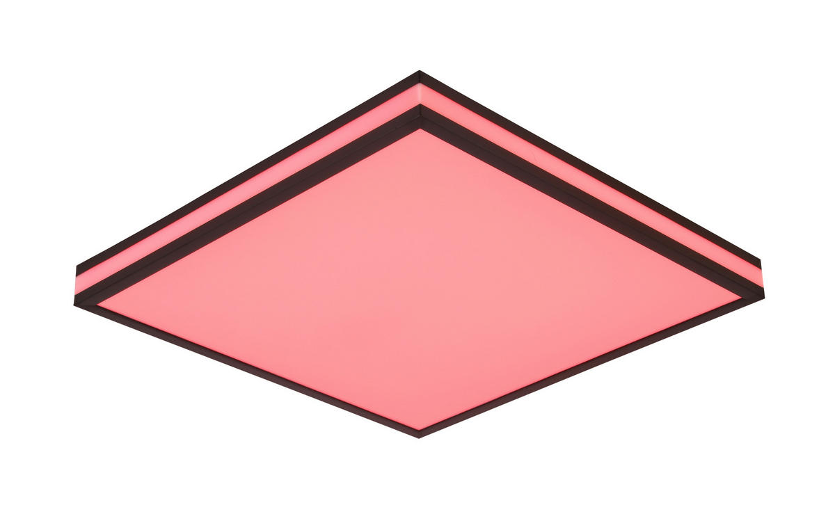STROPNÉ LED SVIETIDLO, 45/45/7,5 cm - čierna/biela, Lifestyle, kov/plast (45/45/7,5cm) - Novel