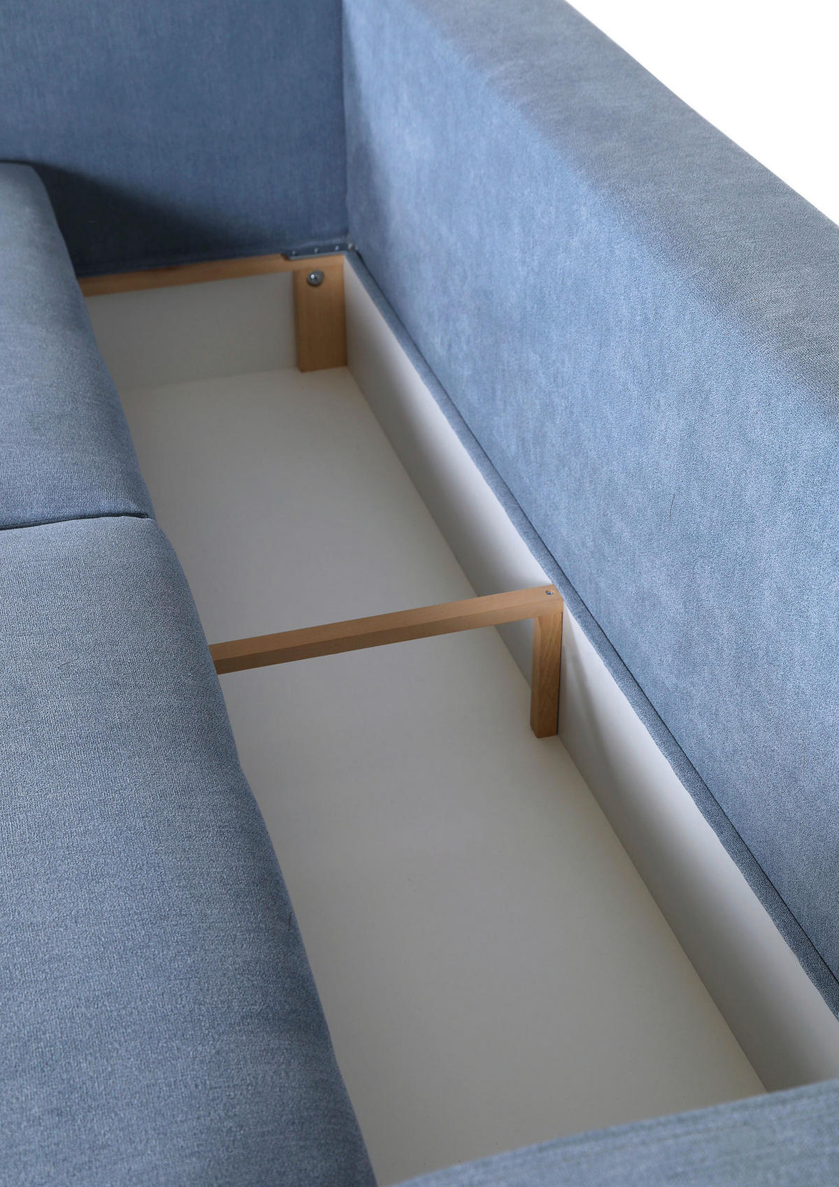 BÄDDSOFFA i flatväv ljusblå  - ljusblå/naturfärgad, Klassisk, textil (225/70/98cm) - Livetastic