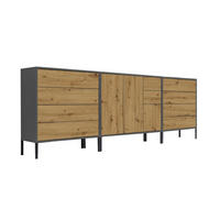 SIDEBOARD  in 263,5/86/33 cm  - Anthrazit/Eiche Artisan, MODERN, Holzwerkstoff/Metall (263,5/86/33cm) - MID.YOU