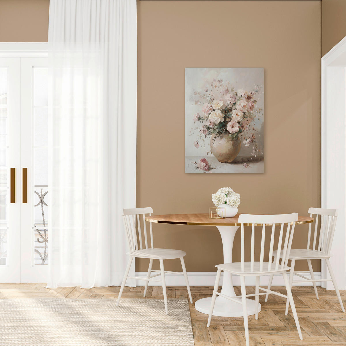 LEINWANDBILD Stillleben, Blumen 60/80 cm  - Multicolor, Basics, Holz/Textil (60/80cm)