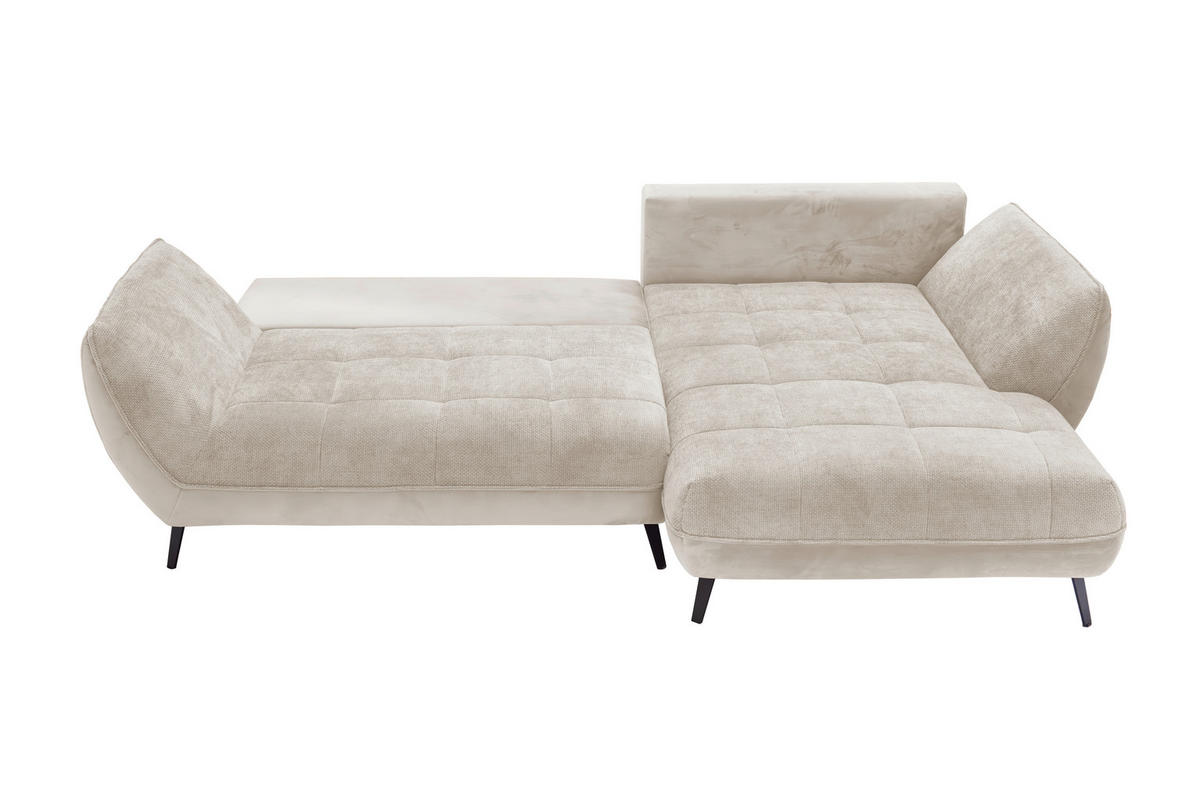 ECKSOFA in Struktur Beige, Sandfarben  - Sandfarben/Beige, Design, Textil/Metall (282/187cm) - Livetastic