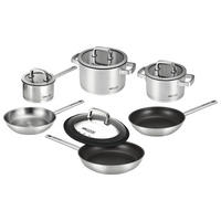 KOCHTOPFSET SENNA S10 PLUS 10-teilig  - Edelstahlfarben, Basics, Glas/Metall - Am Cook
