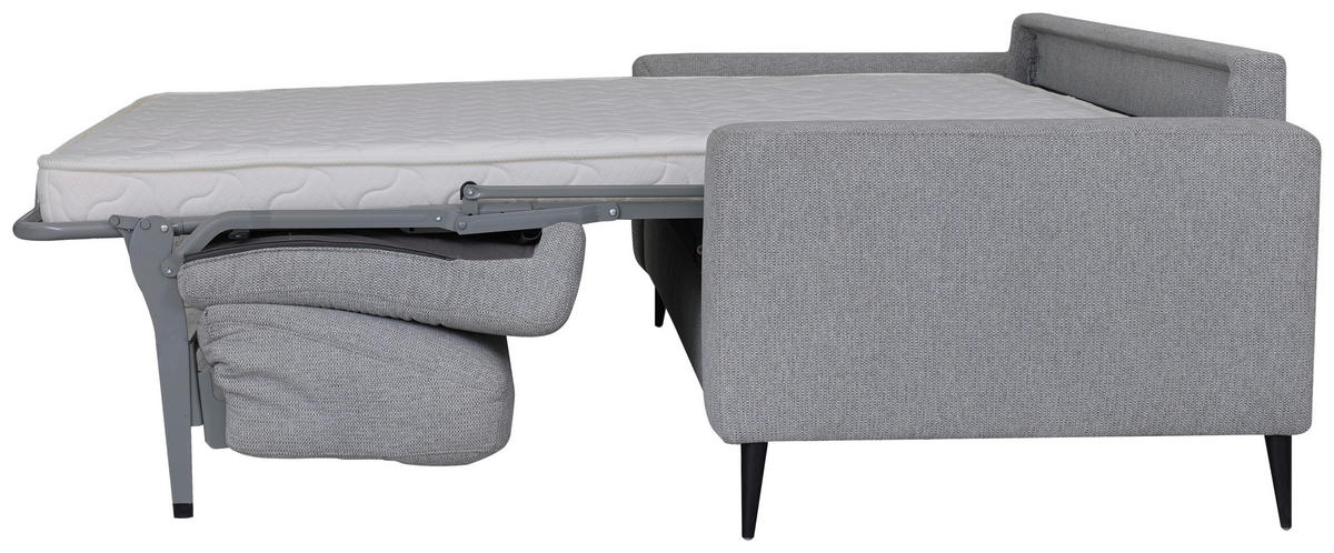 SCHLAFSOFA Webstoff Grau  - Schwarz/Grau, MODERN, Textil/Metall (219/92/101cm) - Livetastic