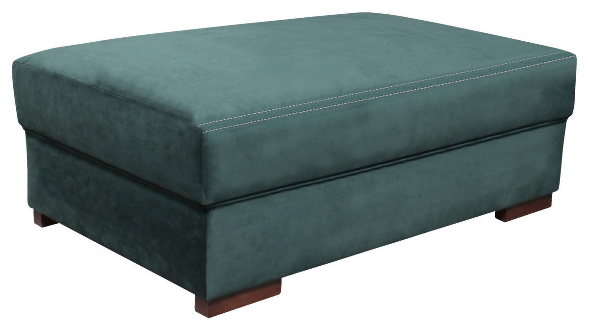 HOCKER Velours Dunkelgrün  - Wengefarben/Dunkelgrün, LIFESTYLE, Holz/Textil (120/44/75cm) - Carryhome